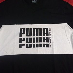 Puma Rebel Colorblock Panel Black & White T-Shirt